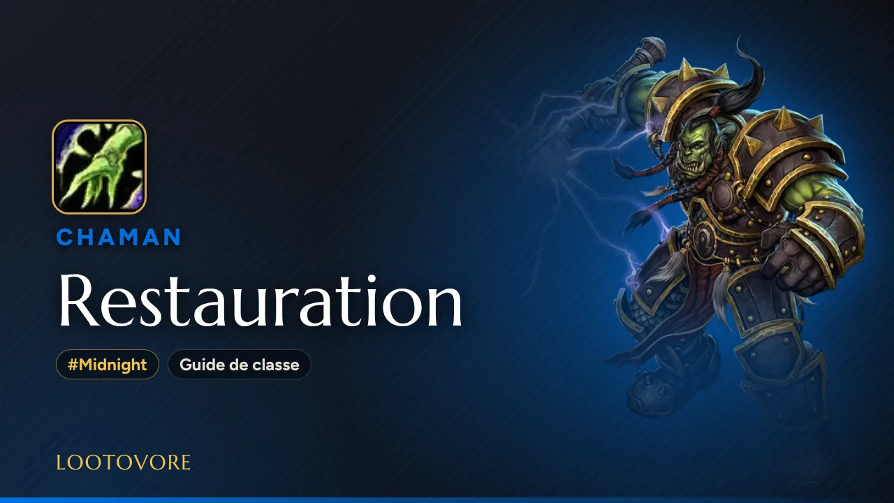 LOOTOVORE Guides WoW – Illustration du guide Chaman Restauration Midnight