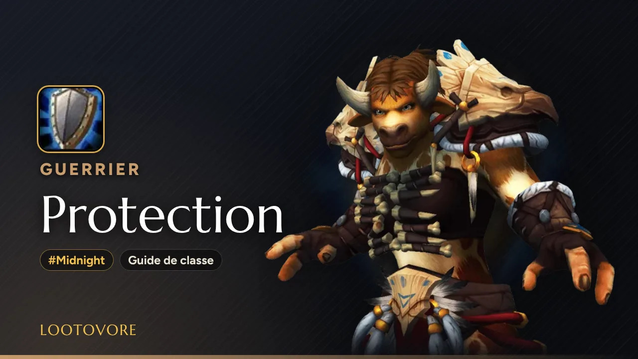 LOOTOVORE Guides WoW – Illustration du guide Guerrier Protection Midnight