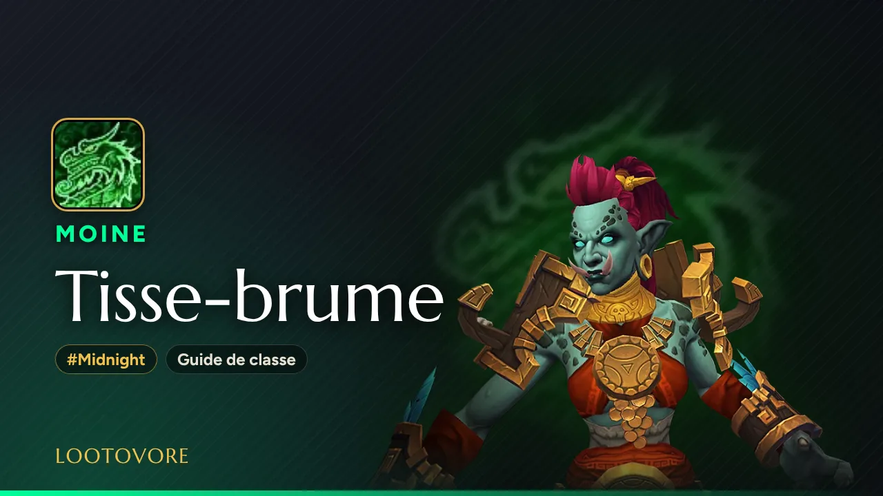 LOOTOVORE Guides WoW – Illustration du guide Moine Tisse-brume Midnight